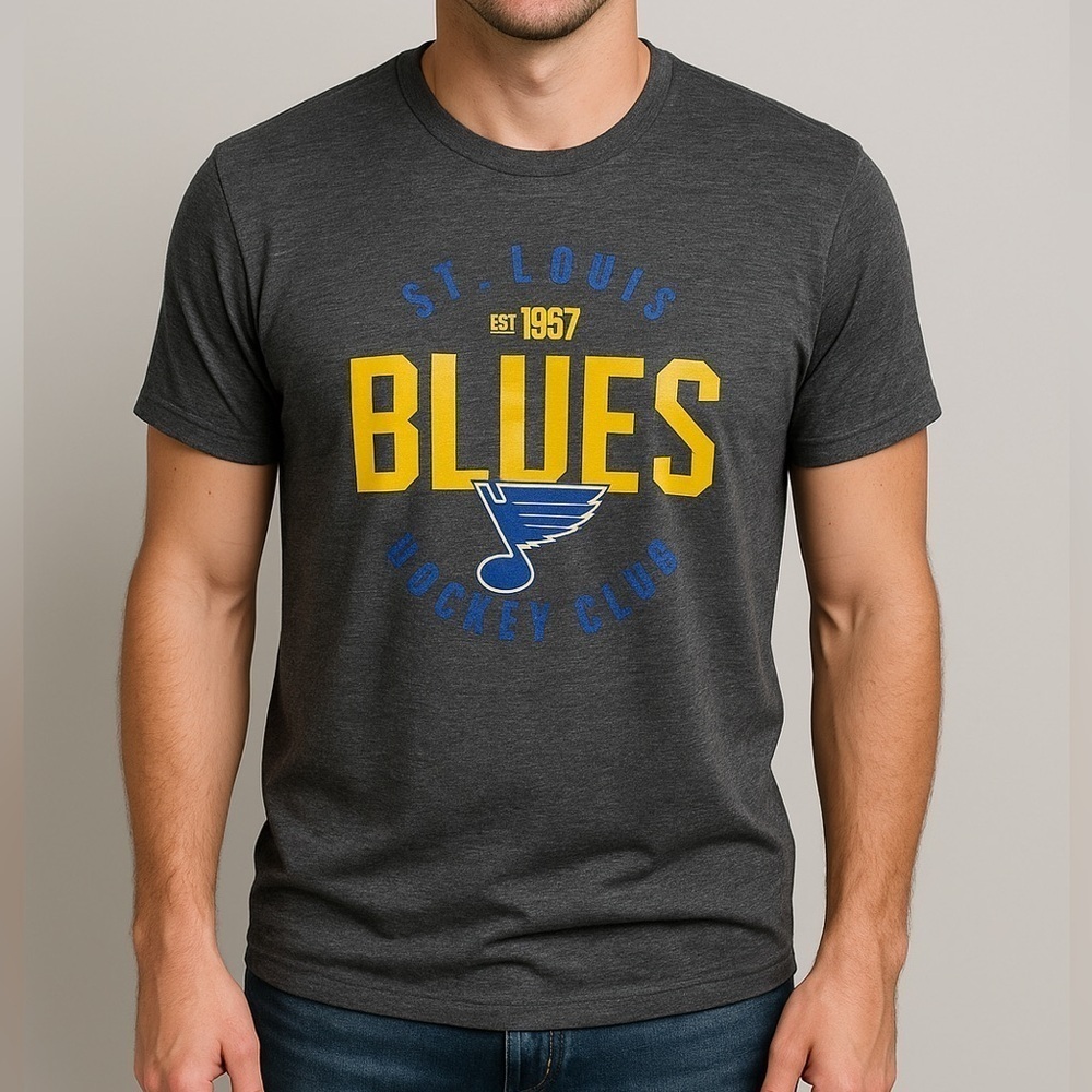 St Louis Blues Graphic Tee Small Gray NHL Hockey Shirt Unisex NWT